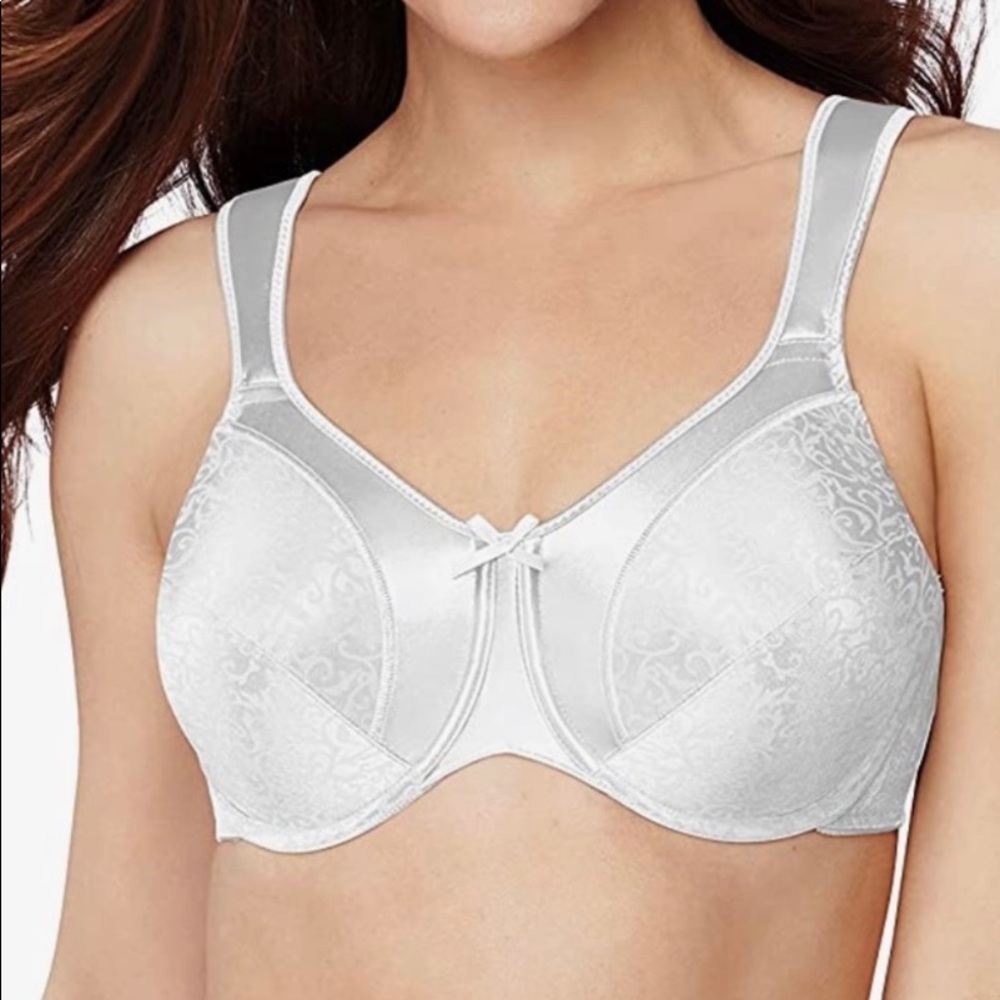 NWT Bali Satin Tracings Breathable Back Ultimate Soothing Minimizer Bra, 42D